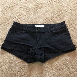 Abercrombie black denim shorts